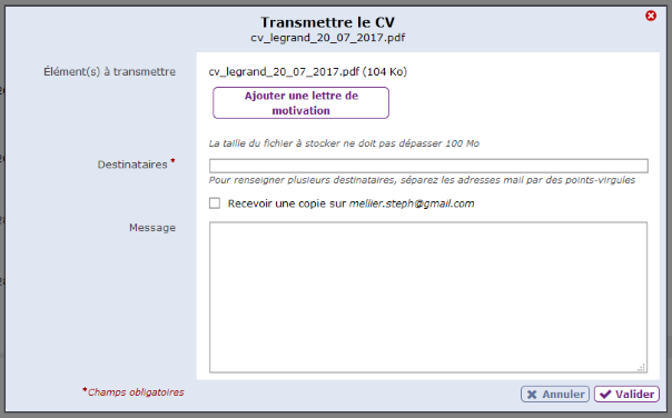 Écran de la transmission du CV Écran de la transmission du CV