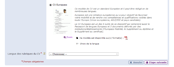 Le CV Europass