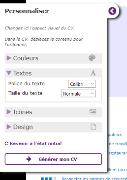 Le menu texte